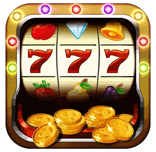 slot machine casino 777 win prize lucky gold coins illustration