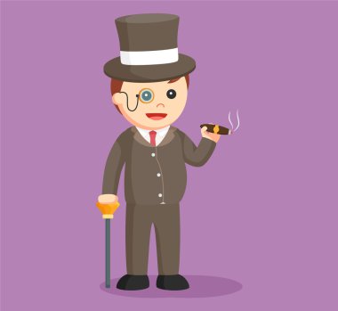 puro ile şişman zengin adam