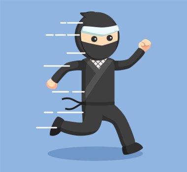 Ninja çalışan vektör çizim tasarım