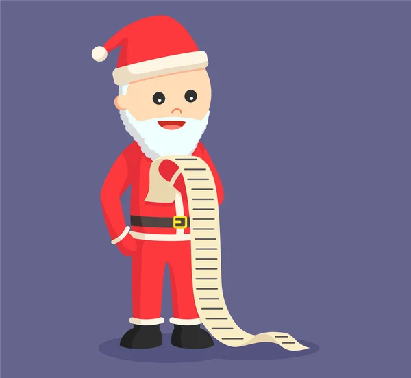 Santa claus reading list — Stock Vector