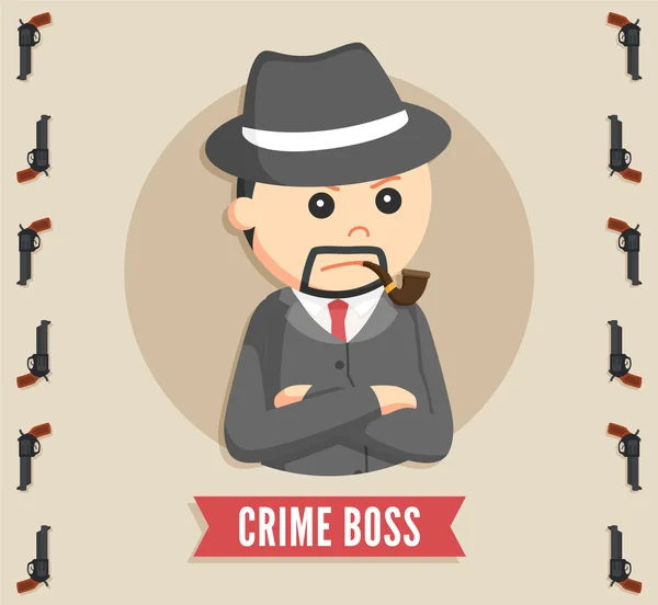 Chefe do crime em círculo logotipo —  Vetores de Stock