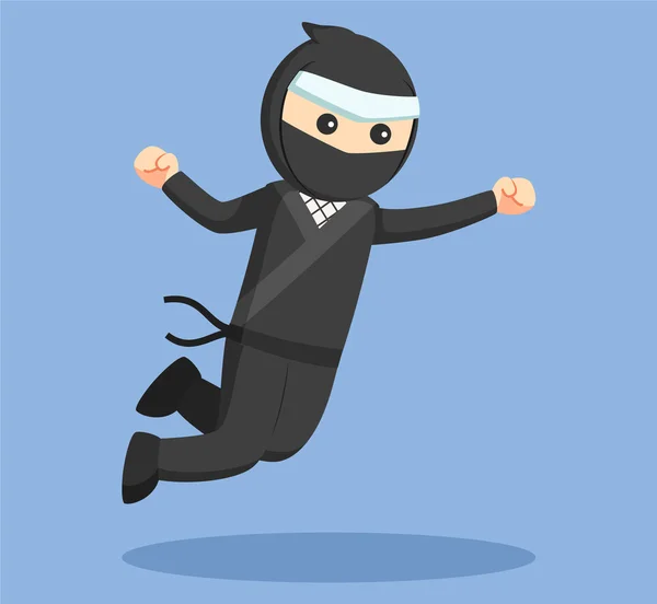 Ninja άλμα επίθεση σχεδιασμό εικονογράφηση διάνυσμα — Διανυσματικό Αρχείο