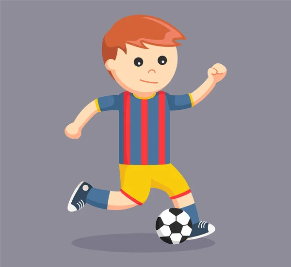 Futbol topu oyuncusu bir topu tekmeleme — Stok Vektör