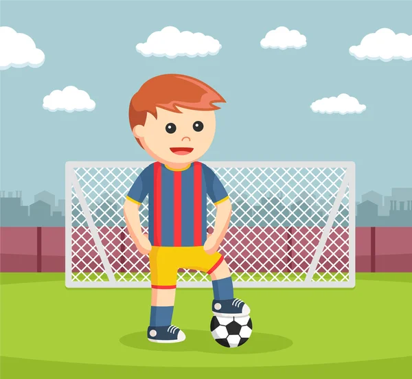 Soccer ball player in stadium — Stock Vector