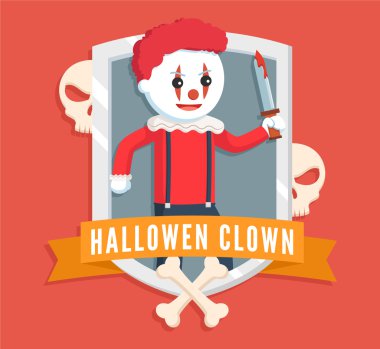 şeytani palyaço logo vektör çizim tasarım