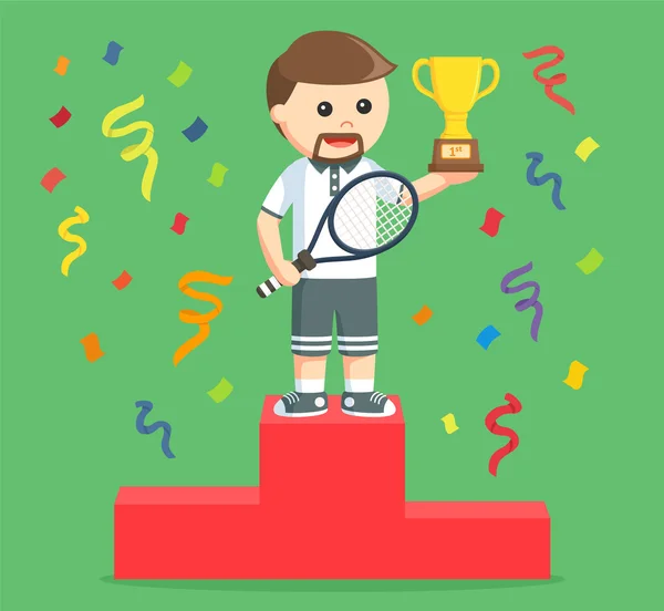 Tenista vyhrál trofej — Stockový vektor