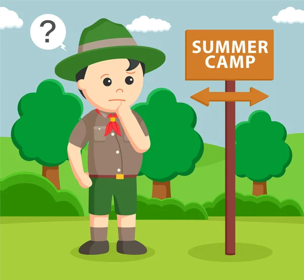 Confused with summer camp direction — Stock Vector