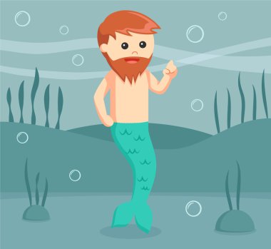 Deniz kızı adam su altında