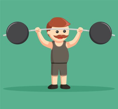 Retro atlet kaldırma bıyıklı