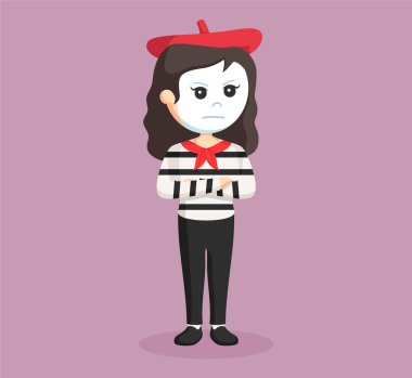 MIME kız öfkeli illüstrasyon tasarımı