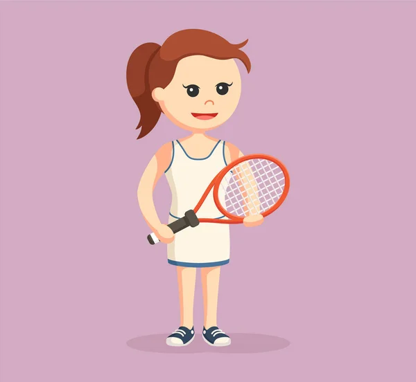 テニス女性プレーヤー イラスト デザイン — ストックベクタ