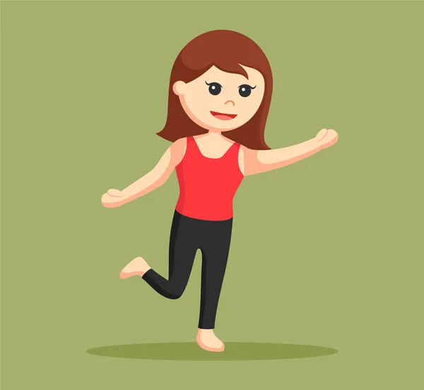 Yoga femme debout avec un pied — Image vectorielle