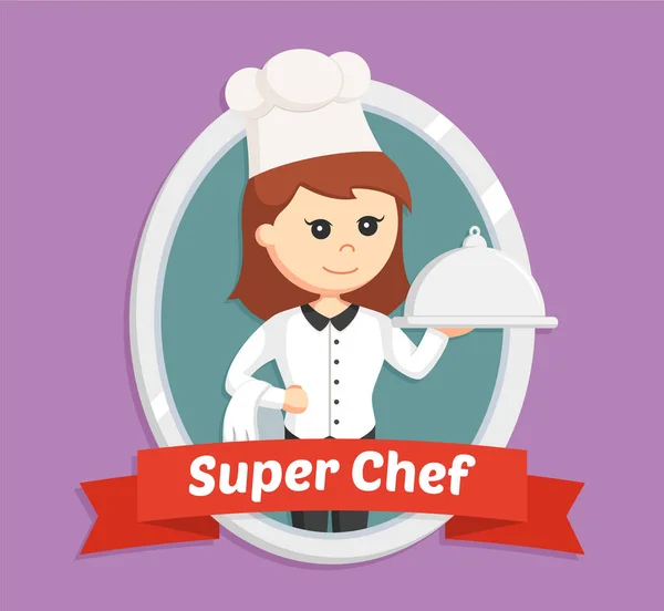 Шеф-кухарка в емблемі — стоковий вектор