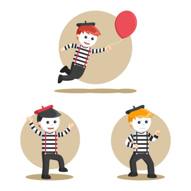 MIME insanlar set illüstrasyon tasarımı