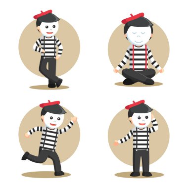 MIME insanlar set illüstrasyon tasarımı