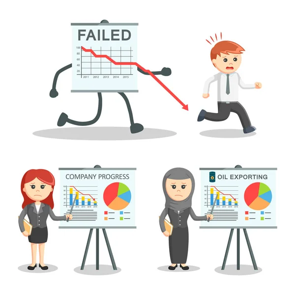 Mislukte business mensen set — Stockvector