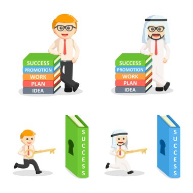 iş insanlar ve kitap seti