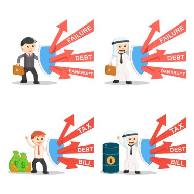 iş insanlar ve kalkan seti