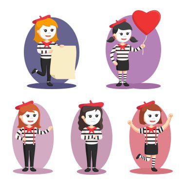 MIME kız karakter kümesi