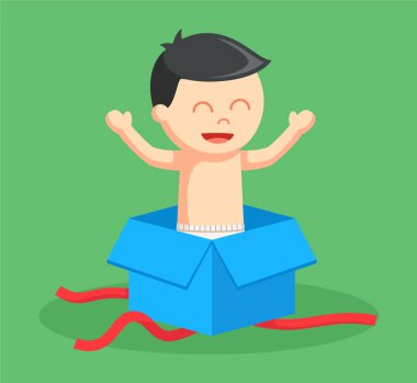 Erkek Bebek Hediyelik kutusundan çıktı