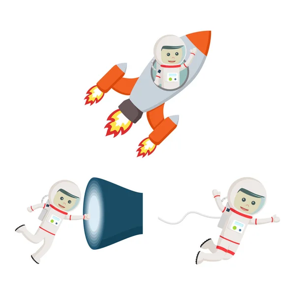 Astronaut personer scenografi illustration — Stock vektor