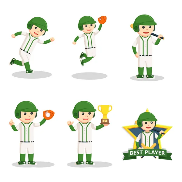 Hráč baseballu scénografii ilustrace — Stockový vektor