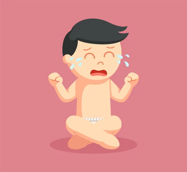 Baby jongen huilen afbeelding ontwerp — Stockvector