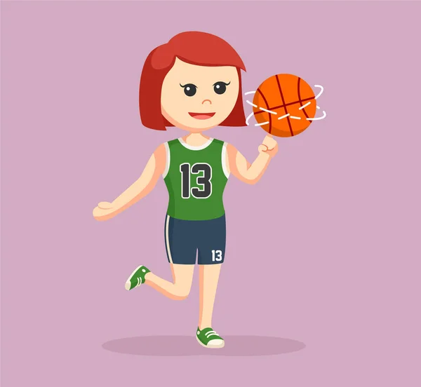 Καλάθι μπάλα παίκτης κορίτσι — Διανυσματικό Αρχείο