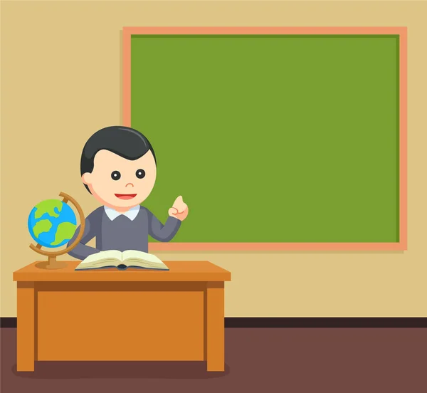 Male teacher in class room — Stock Vector