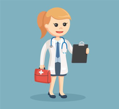 kadın doktor onun ekipman ile