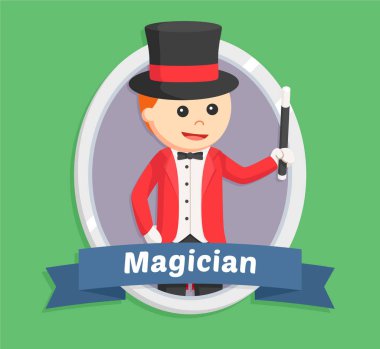 Sihirbaz amblemi illüstrasyon tasarımı