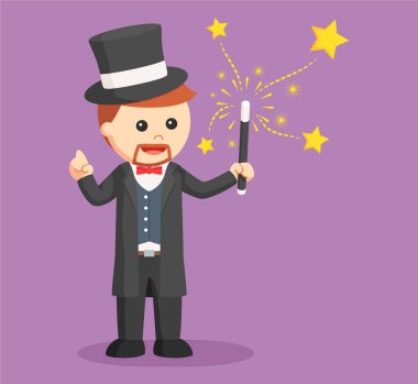 magician with his wand clipart