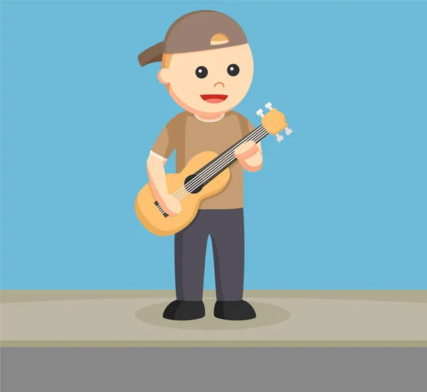 Pouliční muzikant s kytarou — Stockový vektor