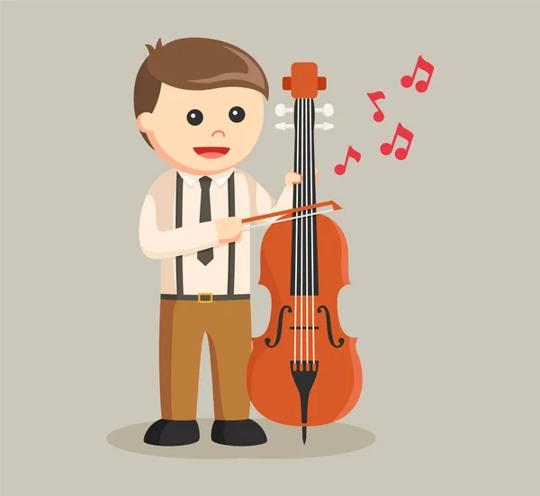 Musicien avec contrebasse — Image vectorielle