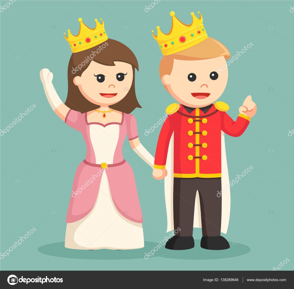 Download Prince and princess holding hand — Stock Vector ...