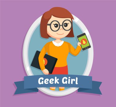 amblem içinde Geek Kız