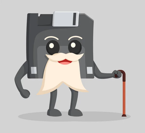 Diskette illustratie Characterdesign — Stockvector