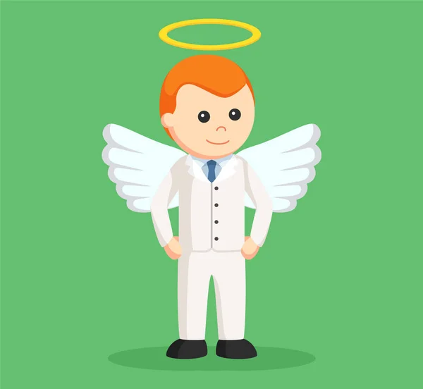 Angel businessman standing pose — Stock Vector