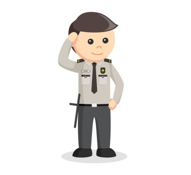 Selam veren güvenlik görevlisi