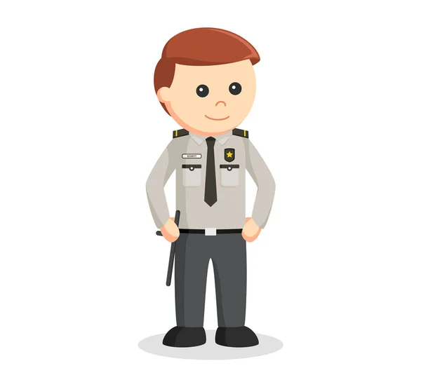 Veiligheid officier staande pose — Stockvector