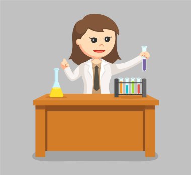 kadın bilim adamı yeni formül oluşturma