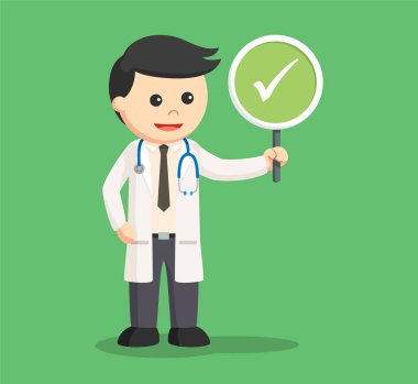 doğru işaret tutan doktor