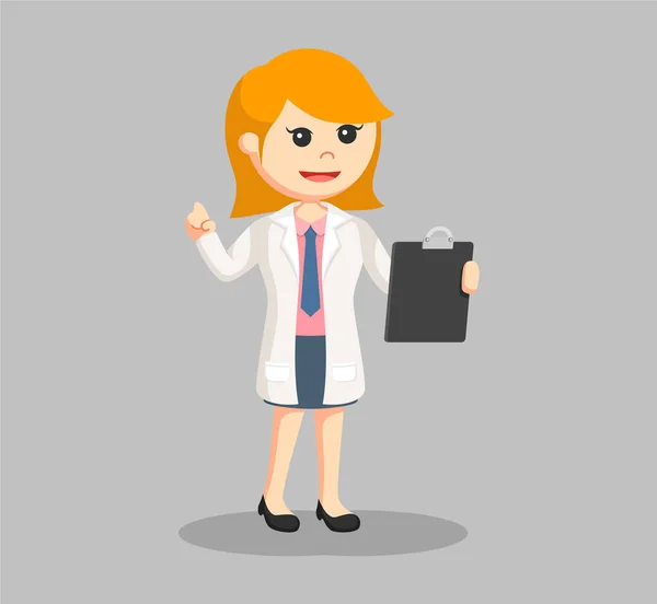 Woman scientist with clipboard — Stock Vector