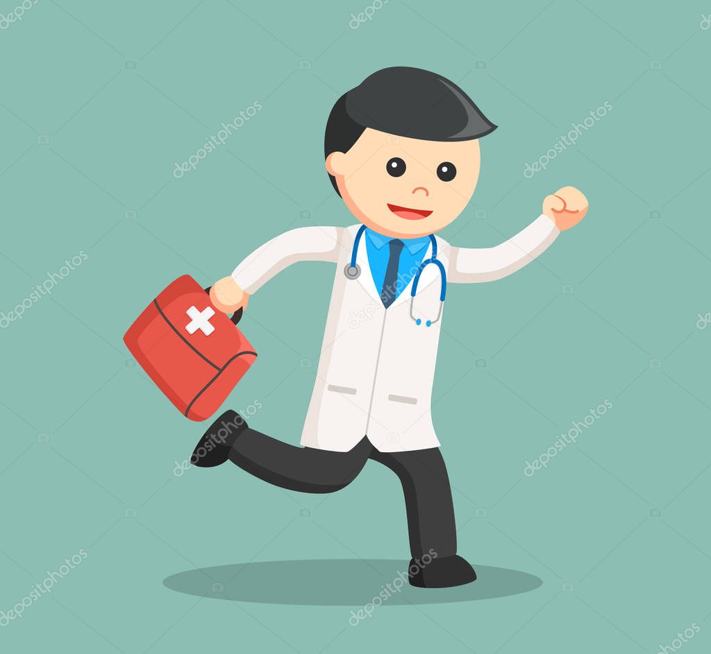 Imágenes: maletin medico dibujo | médico corriente lleva maletín médico