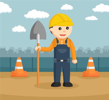 İnşaat işçisi holding kürek