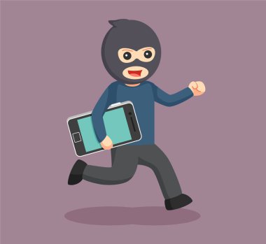 man thief stealing smartphone clipart