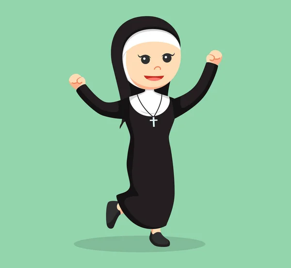 修道女の幸せなイラスト デザイン — ストックベクタ