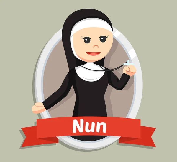 Nonne en couleur emblème — Image vectorielle