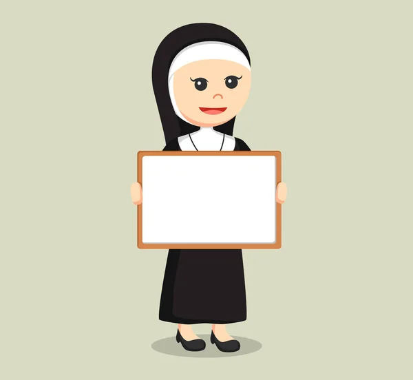 Nonne tenant tableau blanc couleur — Image vectorielle