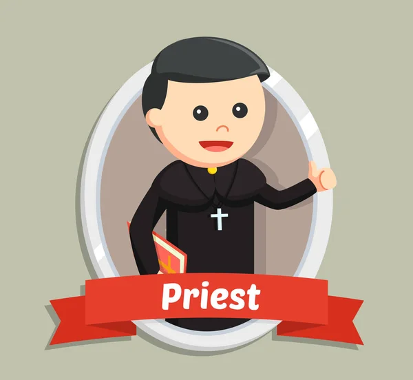 Prêtre en couleur emblème — Image vectorielle